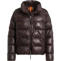 Wattierte Lederjacke mit Stehkragen