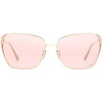 Goldener Rahmen, Schmetterlings-Sonnenbrille, rosa Gläser