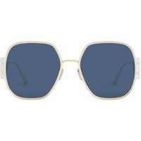 Geometrische Sonnenbrille mit Elfenbein-Akzenten