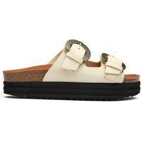 Vegane Plateau-Sandalen mit Schnallen