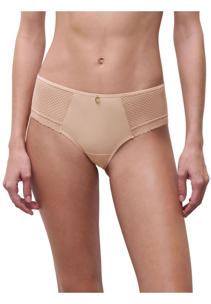 Hipster-Slip mit Spitzeneinsatz und Mesh