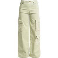 Weitbeinige Cargohose aus Baumwollmischung