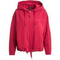 Übergroßer Kapuzenpullover mit Reißverschluss in Rot