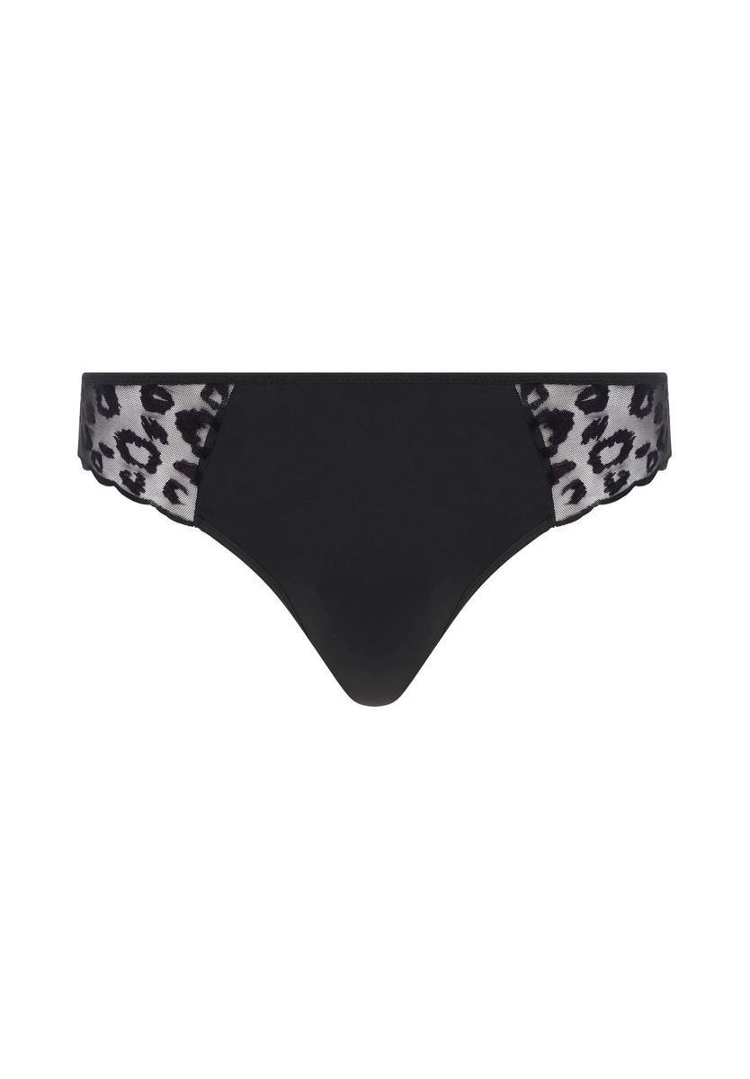 Eleganter schwarzer Bikini-Slip mit Spitze