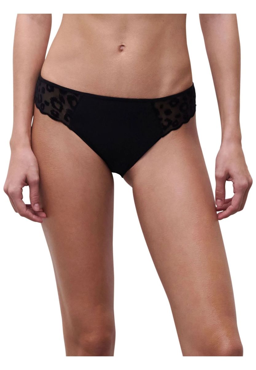 Eleganter schwarzer Bikini-Slip mit Spitze