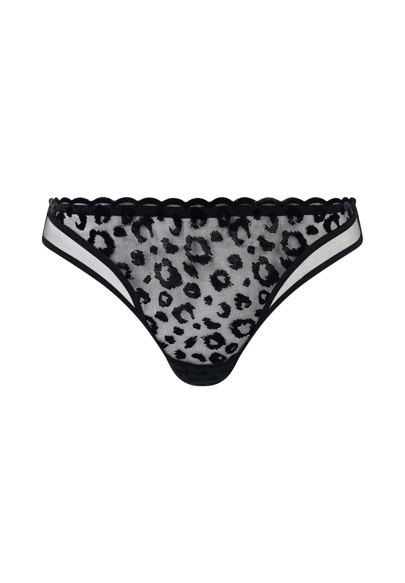 Transparenter String-Slip mit Leopardenmuster