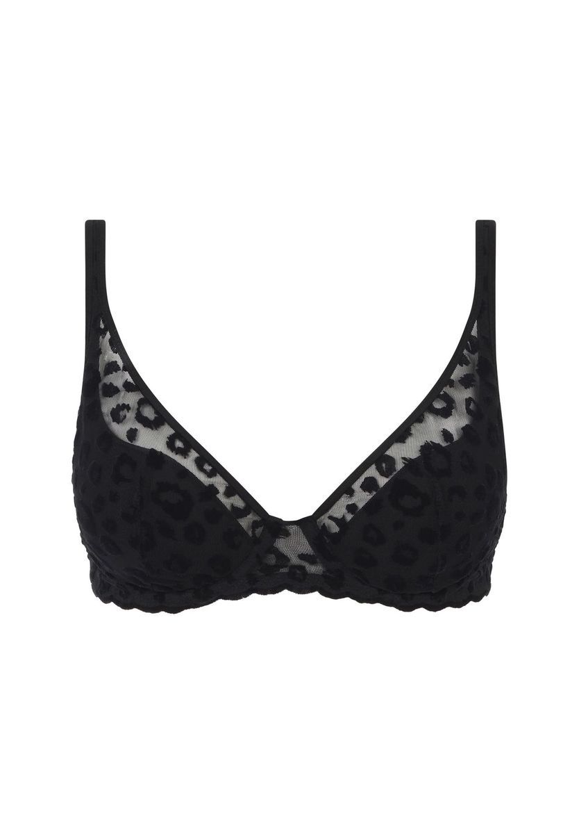Transparenter Bügel-BH mit Leopardenmuster