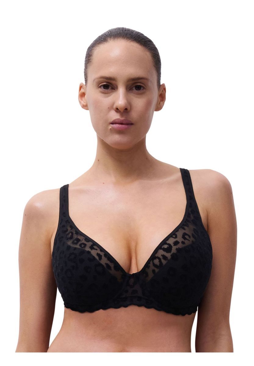 Transparenter Bügel-BH mit Leopardenmuster