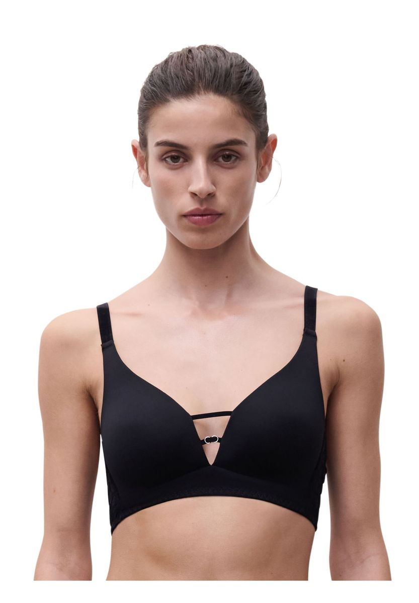 Schwarzer Bügel-BH mit Zierdetail