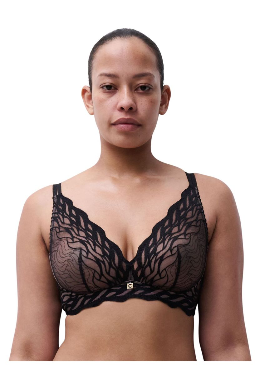 Schwarzes transparentes Spitzen-Bralette