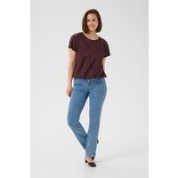 Locker geschnittenes T-Shirt mit Blumenmuster