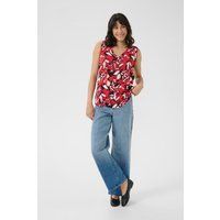 Ärmellose Bluse mit Print, lockere Passform