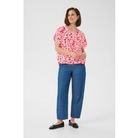 Kurzarm-Bluse KAbeathe Loose fit white red