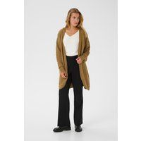 Lange, offene Strickjacke