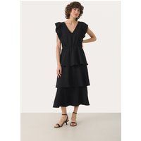 Rüschen-Midikleid mit Stufen