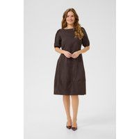 Lässiges braunes Midikleid