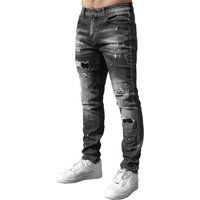 Herren-Jeans im Used-Look, schmale Passform