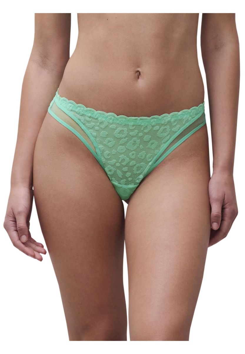 Mintgrüner Stringtanga mit Leopardenmuster