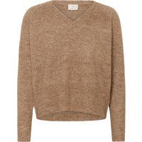 Locker geschnittener V-Ausschnitt Strickpullover