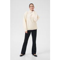 Strickpullover mit Strukturmuster und Stehkragen
