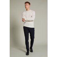 Wollstrickpullover mit Rundhalsausschnitt