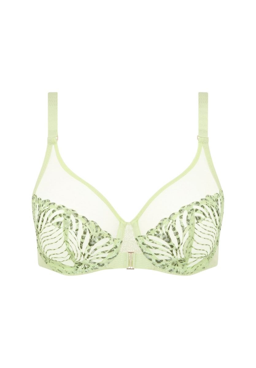 BH mit Bügel, Blumensstickerei, Transparent