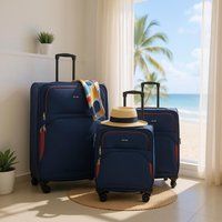 Erweiterbarer, leichter marineblauer Rollkoffer