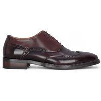 Burgunderfarbene Brogue-Lederschuhe