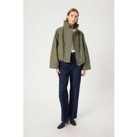 Kastige Cropped Steppjacke in Grün