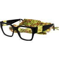 Rechteckige Vollrandbrille mit Kette