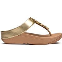 Helle Zehentrenner mit Metallic-Details