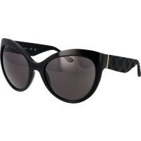 Sonnenbrille mit Schmetterlingsrahmen und gemusterten Bügeln
