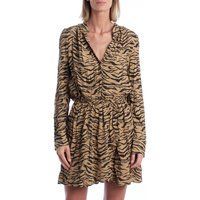 Kurzärmeliges Minikleid mit Animal-Print