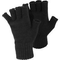 Fingerlose Strickhandschuhe in Schwarz