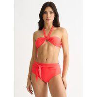 Orangefarbene Bikinihose mit hoher Taille