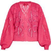 Gehäkelte Strickjacke mit Puffärmeln