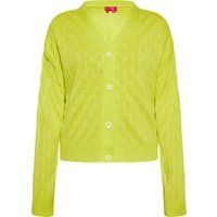 Strickjacke mit Zopfmuster und V-Ausschnitt