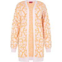 Offene Strickjacke mit Patchworkmuster