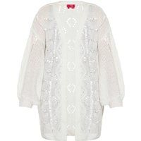 Offene Pointelle Strickjacke