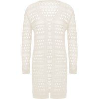 Mymo Strickjacke Frauen Wollweiß