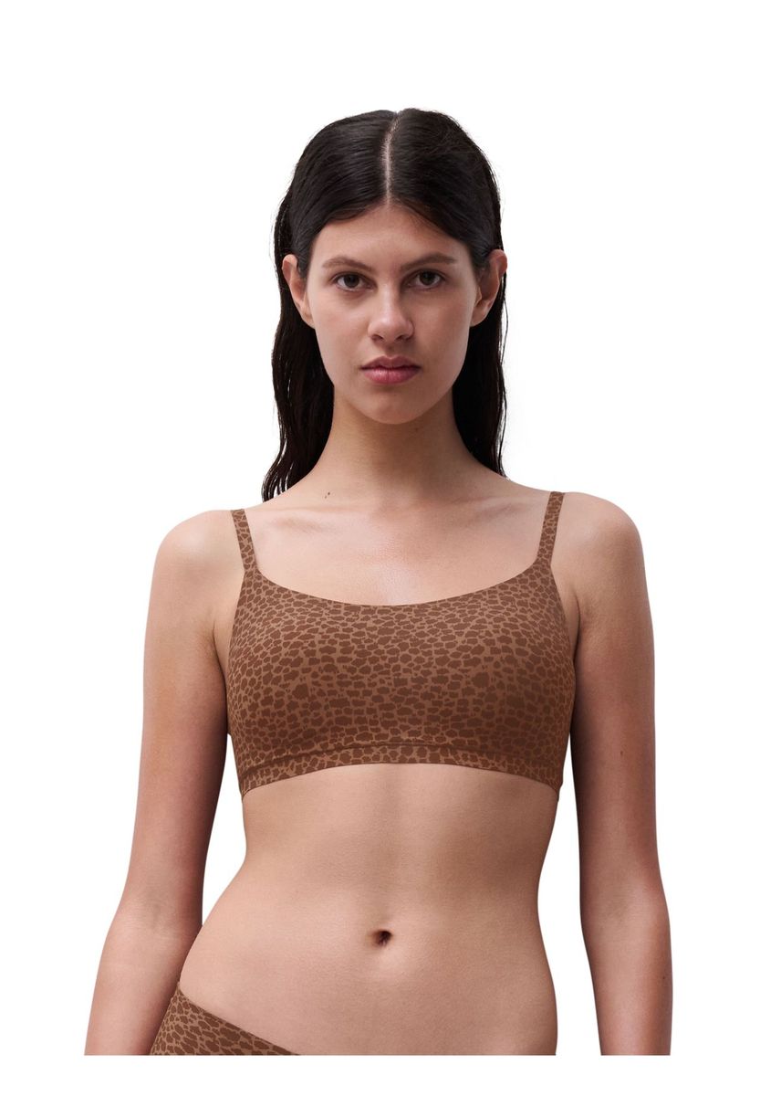 Bügelloses Bustier-Bralette mit Leopardenmuster