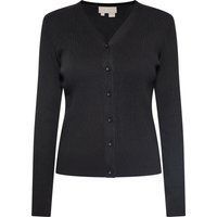 Klassische Feinstrickjacke mit Rippenmuster