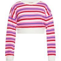 Gestreifter, kurzer Strickpullover