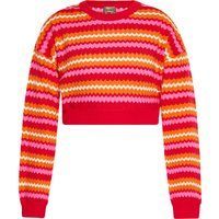 Kurzer gestreifter Strickpullover