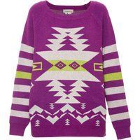 Mymo Pullover Frauen LILA WOLLWEISS