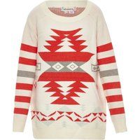 Mymo Pullover Frauen Wollweiß Orange