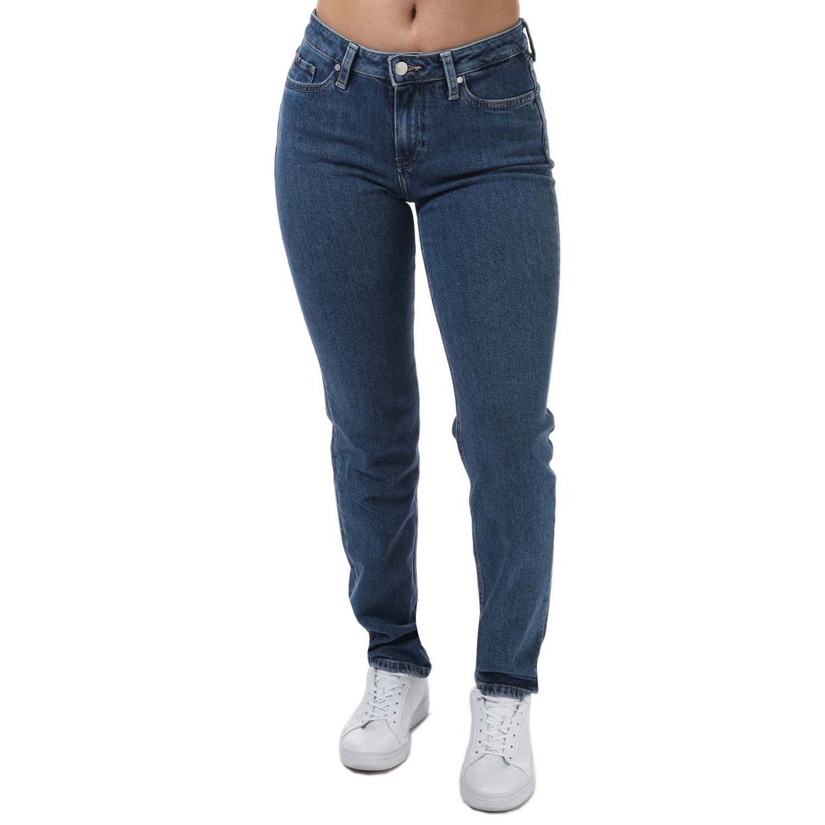 Gerade geschnittene Jeans mit mittelhohem Bund