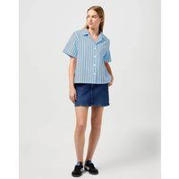 Camp-Shirt aus gebleichtem Denim