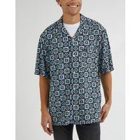 Resort Hemd mit geometrischem Muster, lockere Passform
