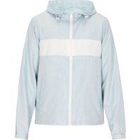 Hellblaue Kapuzen-Windjacke